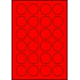 Etykiety A4 kolorowe Kółka Fi 40 mm – czerwone fluorescencyjne